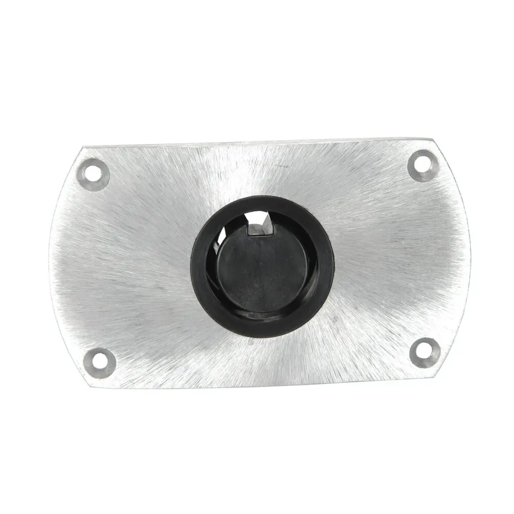 Springfield Marine 3300750-D Double Flat Side Seat Base Plate for Boats, High-Strength Aluminum Below Deck Mount with Satin Finish, Fits 2-3/8" Plug-In Post