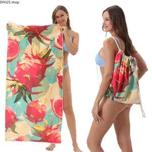2-In-1 Convertible Beach Towel & Drawstring Backpack, Oversized Sand Resistant Quick Dry Mat, Ideal For Beach, Pool And Outdoor Travel