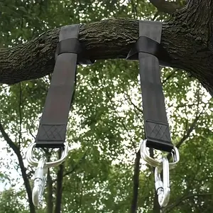 Hammock Sling Set, Tree Swing Sling Set, Durable for All Types of Outdoor Swing Hammocks and Playground Accessories, Carabiners