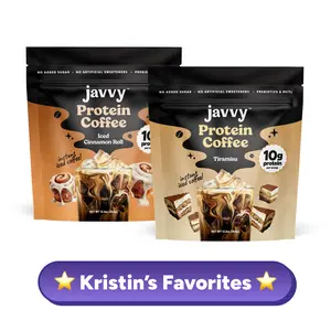Javvy TikTok Exclusive Bundle - Kristin's Favorites: Dessert Coffee Duo  Iced Cinnamon Roll Protein Coffee + Tiramisu Protein Coffee