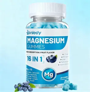 Onledy Magnesium Complex 16-in-1 Gummies L-Theanine Ashwagandha GABA 5-HTP Vitamin D3 & B6 Stress Relief Sleep Support Mood Cognitive Health Vegan Non-GMO