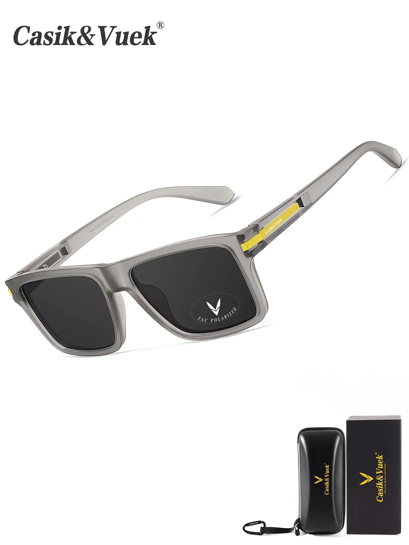 Men's Square Full Frame Polarized Sunglasses Vu400, Sunglasses For Driving, Driving Outdoor Travel Sun Protection, Stylish Uv400 Lens Eyewear, Sun Protective Sunglasses, Trendy Square Sunglasses, Styling Sunglasses