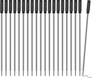 Pen Refills 20P Replaceable Ballpoint Pen Refills 1mm Medium Tip Ink Pen Refills for Twist Pens Black Ink 4.5 Inches Long Durable Metal Premium Material