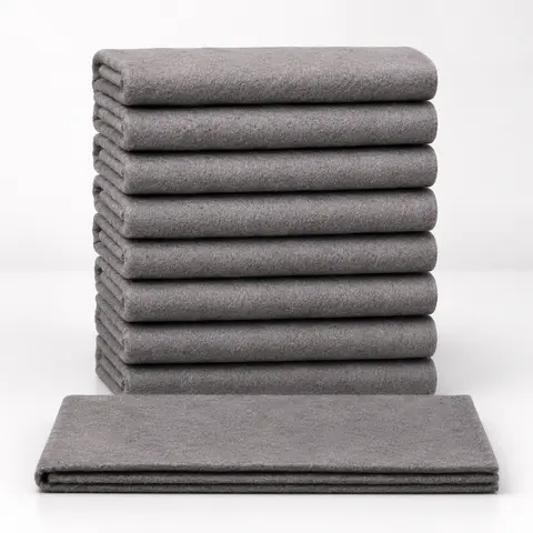 10-Pack Thick Rectangular Synthetic Microfiber Cleaning Towels - Heavy-Duty Reusable, Super Absorbent Washcloths, Lint-Free, Machine-Washable, Mess-Free for Automotive Cleaning, Floor, Sink (Home Care Supplies)