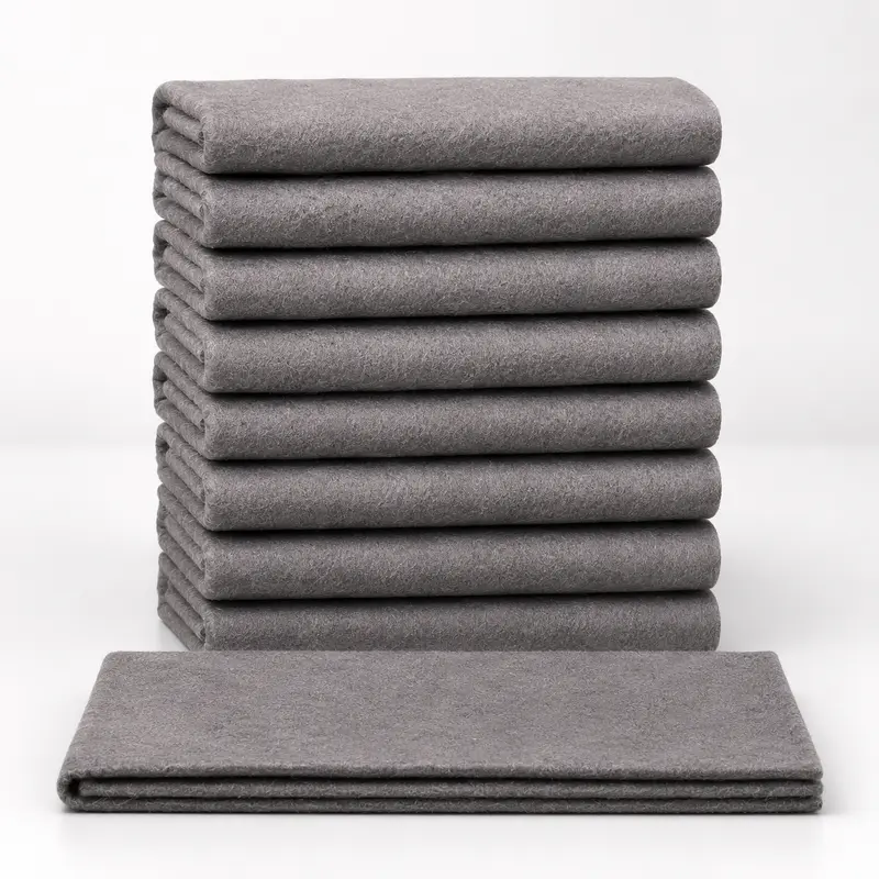 10-Pack Thick Rectangular Synthetic Microfiber Cleaning Towels - Heavy-Duty Reusable, Super Absorbent Washcloths, Lint-Free, Machine-Washable, Mess-Free for Automotive Cleaning, Floor, Sink (Home Care Supplies)