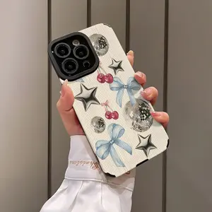 Bow Cherry Design Shockproof Ultra-Thin Phone Case, Phone Protector for iPhone 16/15/14/13/12/11/plus/pro Max, Dust-Proof & Stylish Gift Idea