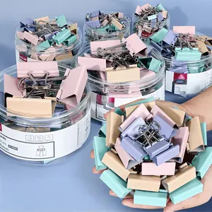 48pcs/40pcs Morandi Color Mini Binder Clips, Stainless Steel Paper Clamps, Small Binding Clips for Office Home School Supplies