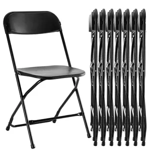 【Chirstmas Gifts】Folding Chair, Plastic Foldable Chairs with 330-Pound Capacity, Sturdy Metal Portable Chair, Easy to Use and Store, Outdoor and Indoor, for Home, Office, Party