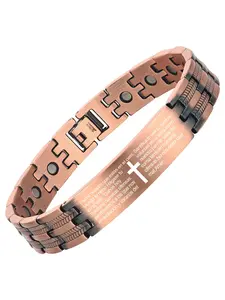Adjustable Magnetic Copper Bracelets, Fashionable Jewelry for Women & Men, Trendy All-match & Exquisite Jewelry for Birthday Gift, Adjustable Slider Bracelets, Bible Verse Bracelet