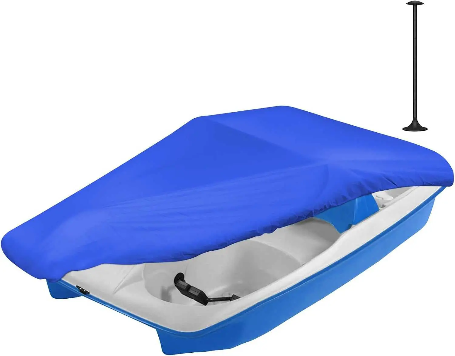 iCOVER Pedal Boat Cover with Support Pole, Fits 3 or 5 Person Paddle Boat Water Proof Heavy Duty Boat Cover DL260808B21