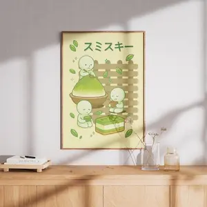 SMISKI Matcha Dessert Poster, Y2K Coquette Aesthetic Wall Decor, Pastel and Trendy Room Decor Idea, No frame