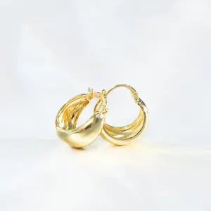 MINI DOME HOOP EARRINGS | 14K Gold Filled Non Tarnish -