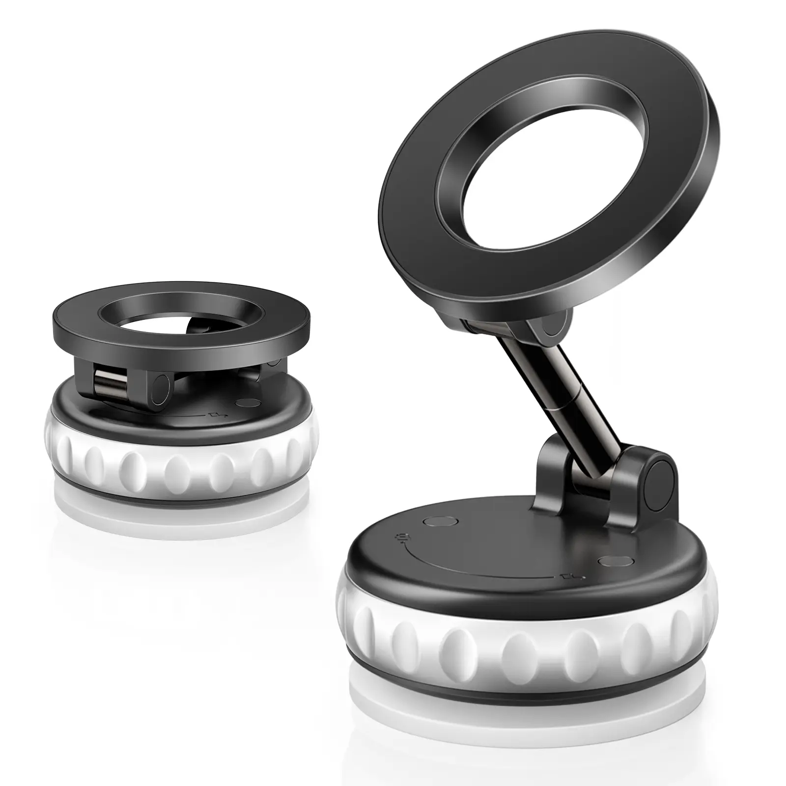 FUDUOO Car Phone Holder, With Magnetic＆Vacuum Adsorption Function, Adjustable and Foldable, Suitable for Smooth and Flat Surfaces, Compatible with All Smartphones