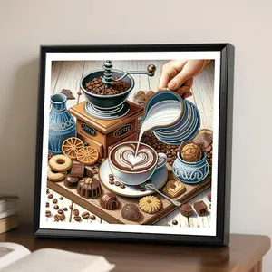 Coffee Collection DIY Diamond Painting | Handmade Wall Art Kit Kitchen Dining Table & Wall Ornament