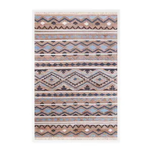 Ox Bay Coastal Handwoven 2'x3' Jute and Cotton Dhurrie Rug