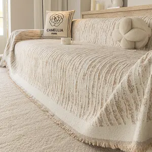 Simple Striped Sofa Blanket, Skin-Friendly, Child Friendly, Anti-Scratch, Multi-Scene Use, Home Decor, Pet Friendly, Easy Clean, Sofa Couch Covers, Sofa Slipcover