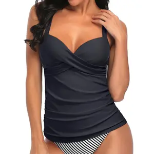 Yonique Women's Underwire Tankini Top Only - Push Up Swimsuit Top with Bra Support Tummy Control Bathing Suit Top No Bottom 2026