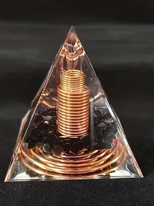 Oolite Pyramid with Obsidian, Yoga Energy Boost, Crystal Gift, Home Office Decor, Balance Your Energy, Healing Crystals, Natural Crystal Tower