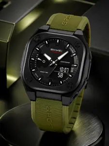 Skmei Dual Display Electronic Watch, Youthful Style with Night Light, Clear Digital Display, 50m Waterproof, Casual Analog-Digital Watch, Quartz Digital Watch