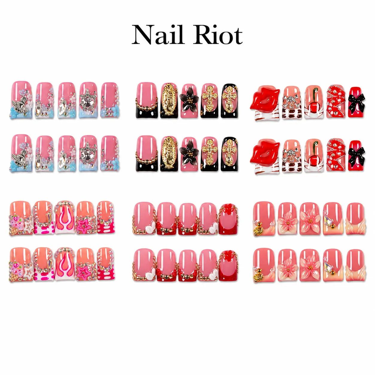 Purely handmade - Summer promotion - Summer handcrafted - Reusable press-on nails, salon quality, long-lasting glossy finish design