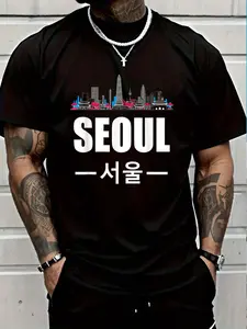 100% Cotton Seoul Kpop South Korea Korean Pop Gift T-Shirt Women's Men's Graphic Tee Crew Neck summer vacation Tops