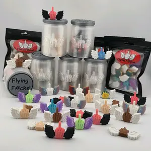 Articulted Flying-F's - Unique Handmade Decorative Items with Winged Design and Colorful Finger Accents for Home Decor desktop Home Decoration Articulating Figurines