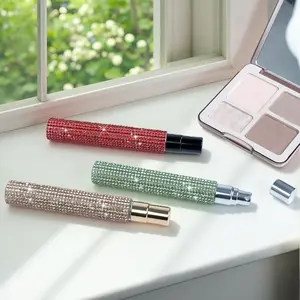 Luxurious Elegant 10ML Refillable Perfume Spray Bottle, Handmade Diamond Glass Dispenser, Ideal for Makeup Skincare Essential Oils Travel