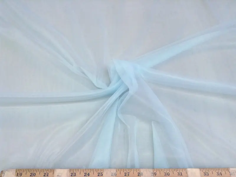Fabric Nylon Tricot 15 denier Powder Blue Stretch Lustre SheerTM Silky Material Lightweight Silky Material