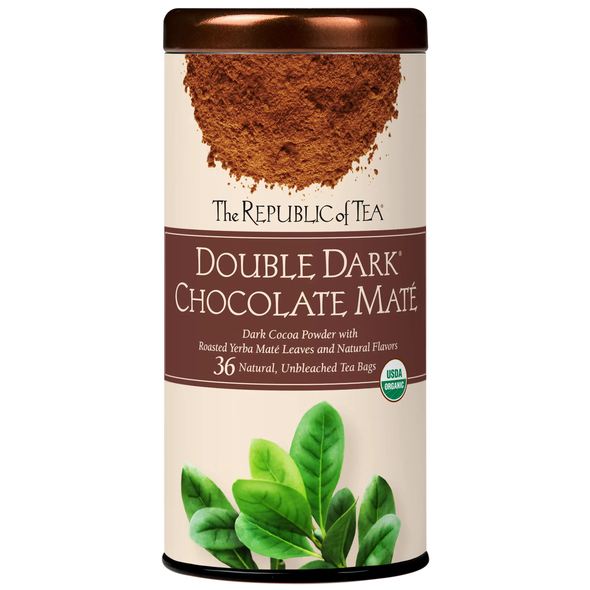 The Republic of Tea Organic Double Dark Chocolate Mate, 36 Tea Bags