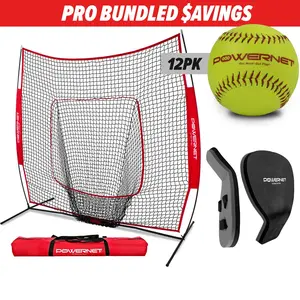 Pro Fielding Bundle | 7x7 Net, Pancake Glove Trainer & Practice Softballs