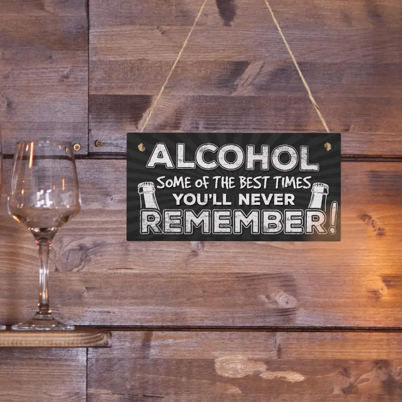1 Piece Rectangular Wooden Hanging Plaque, Beer Slogan Pattern Door Hanging Sign, Decor Signs, Decorative Plaque for Home Garden Yard Store Bar Pub, Vintage Plaque Decor, Rustic Design