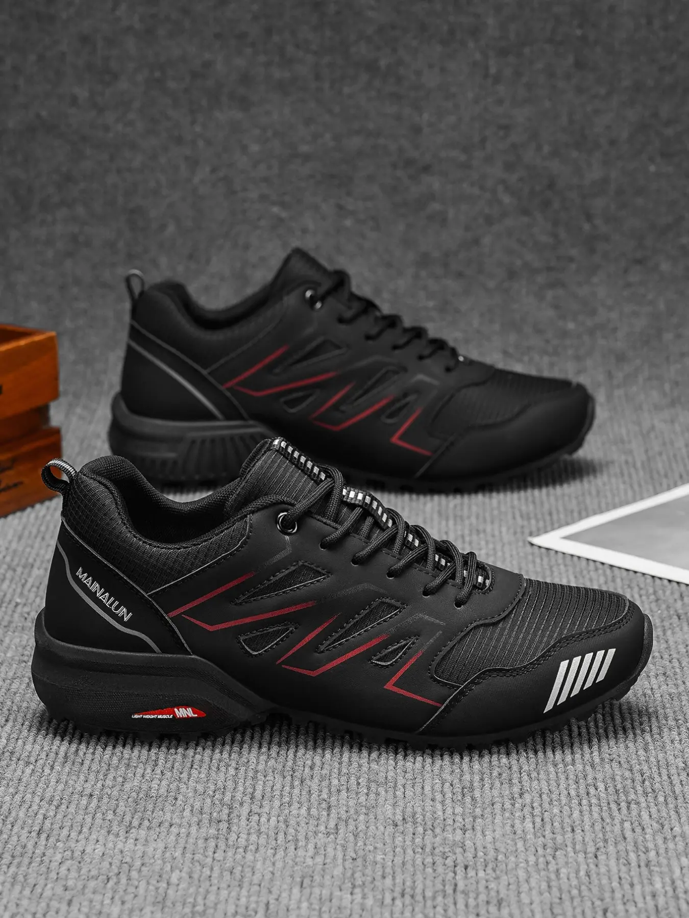 Men's Low-Top Hiking & Trail Running Shoes, Shock-Absorbing Sole, Lightweight Comfort, Easy On/off, Outdoor City Wear, Casual Sneakers, Hiking Style Shoes, Casual Running Footwear, Running Sports Footwear, Walking Running Sneakers
