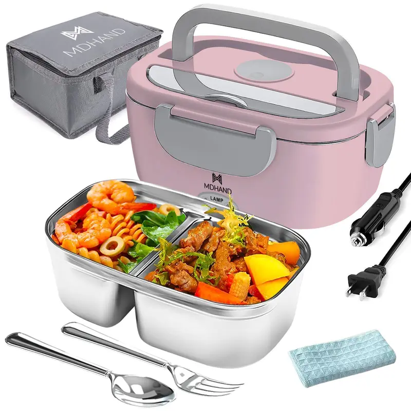 Adult Use 65w Electric Lunch Box Food Warmer, 12/24/110V Portable Lunch Warmer, Upgraded Heated Lunch Box for Car/Truck/Office,toolupgrade