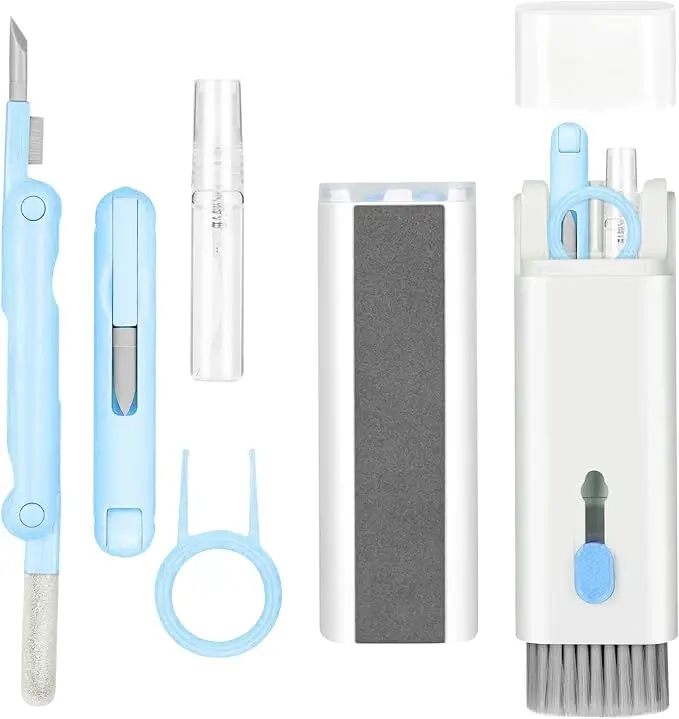 7-in-1 Electronic Cleaner Kit, Keyboard Cleaner, Laptop Cleaner Kit for Monitor, Cell Phone, Headset, Lego, Laptop Camera Lens (Blue)