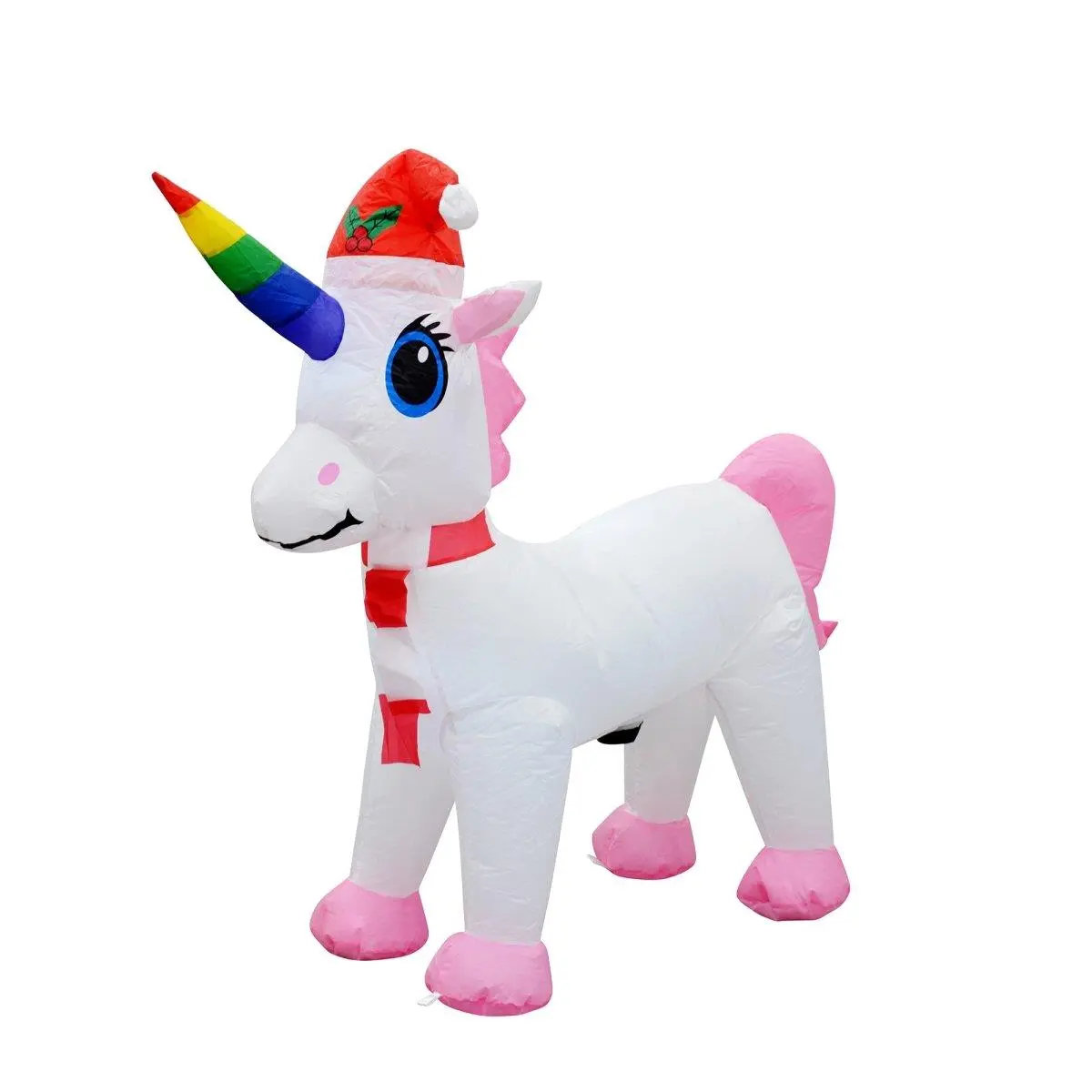 3.5 ft. Lightweight Self-Inflating Unicorn Decoration - Easy Install, Easy-Remove, Weather-Resistant Festive Decorations, Outdoors Holiday Home Decor, Photo Prop Unicorn, Fast Setup
