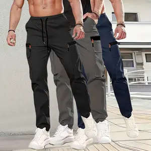 Men's Work Pants 3 Pack Casual Cargo Pants with Pockets for Spring and Summer Comfortable Fit