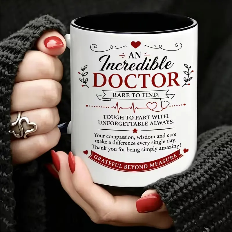Heartfelt 11oz Ceramic Mug with Inspirational "An Incredible Doctor" Grateful Medical Quote Design - Thoughtful Gift for Doctor On Birthday, Christmas, Thanksgiving, Daily Coffee Or Tea Cup, Ceramic Drinkware Gift
