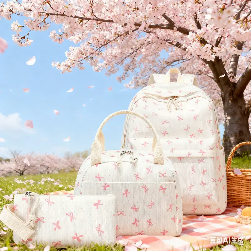 2501 Pink Bow Cherry Small Backpack Purse Travel Bag Lightweight Shoulder 61XFYfv9o3L._AC_SY200_QL15_.jpg main image 2