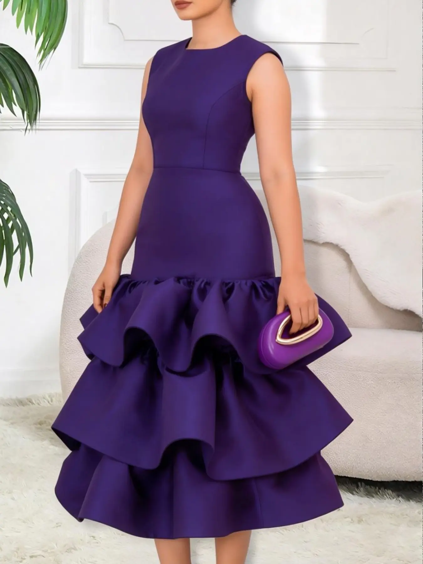 Sleeveless Fit & Flare Pleated Flared Statement Dress, Perfect for Formal Cocktail Parties and Special Occasions, Elegant Evening Wear, Summer Cocktail Dress
