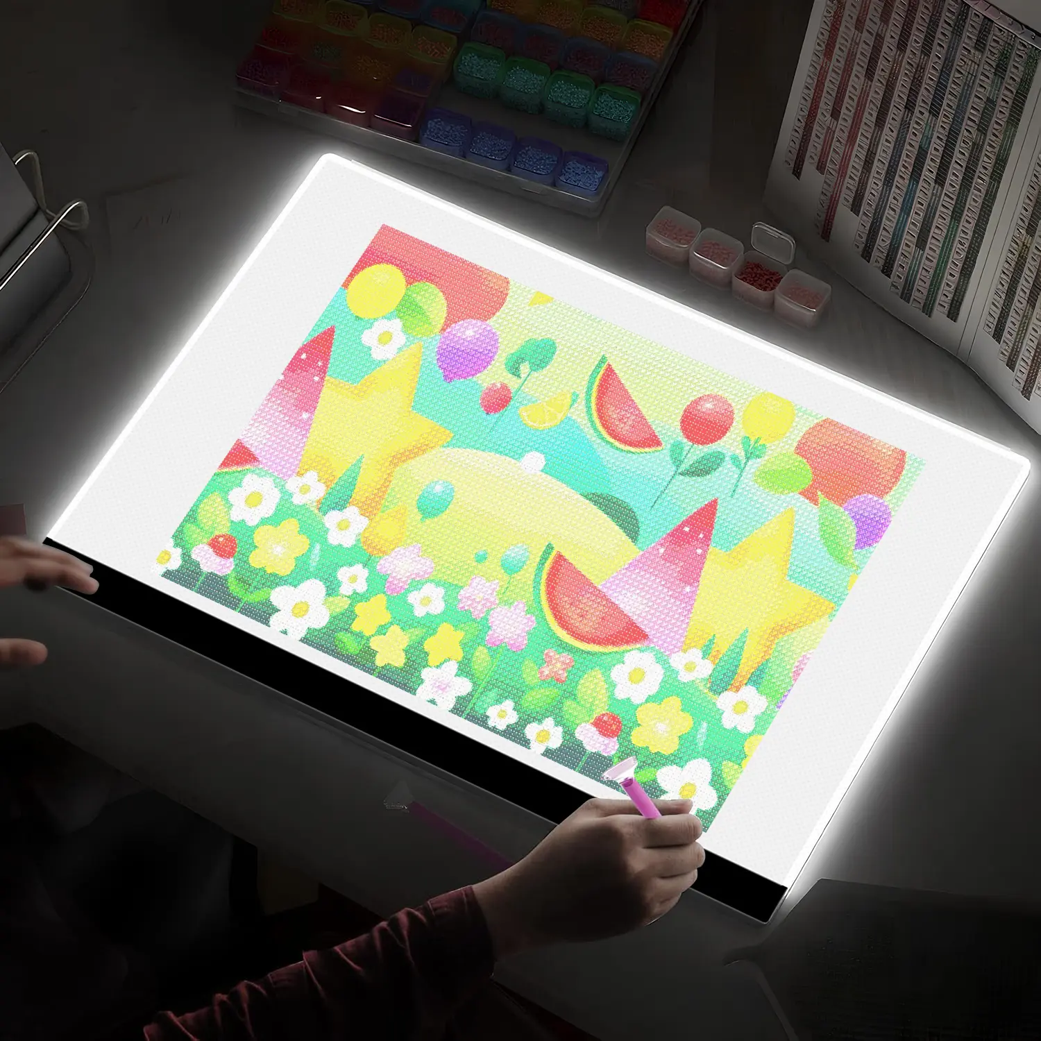 Luminous A3 USB-Powered Acrylic LED Light Pad with USB Port, 3-Level Brightness, A4/A5 Sizes Compatible Diamond Art Drawing & Writing Board, Ideal for Artists as Holiday Gifts, Diamond Art Drawing & Writing Boards