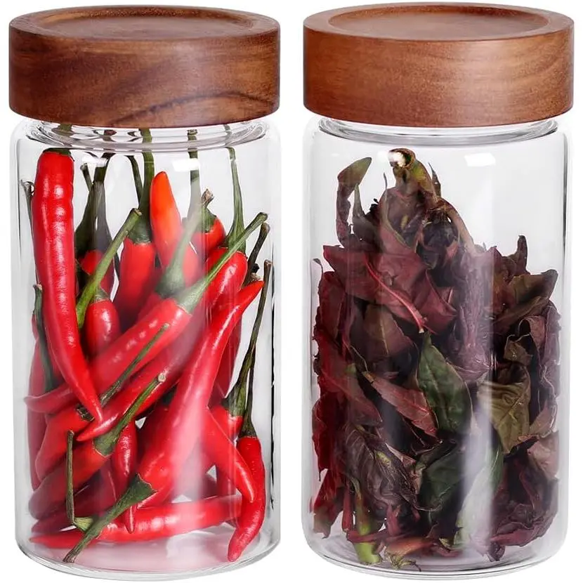 with Screw Cap (2-Units) kitchen jars, 580ML*2  Storage Canisters,Clear, jars,Fermenting, Pickling, or DIY Decors and Projects, You Can even Use them for Freezing Desserts