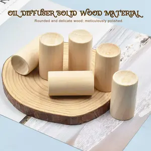 6 Counts Charcoal Wooden Diffuser, Best Hand-Crafted Wick Essential Oil Diffuser for home use