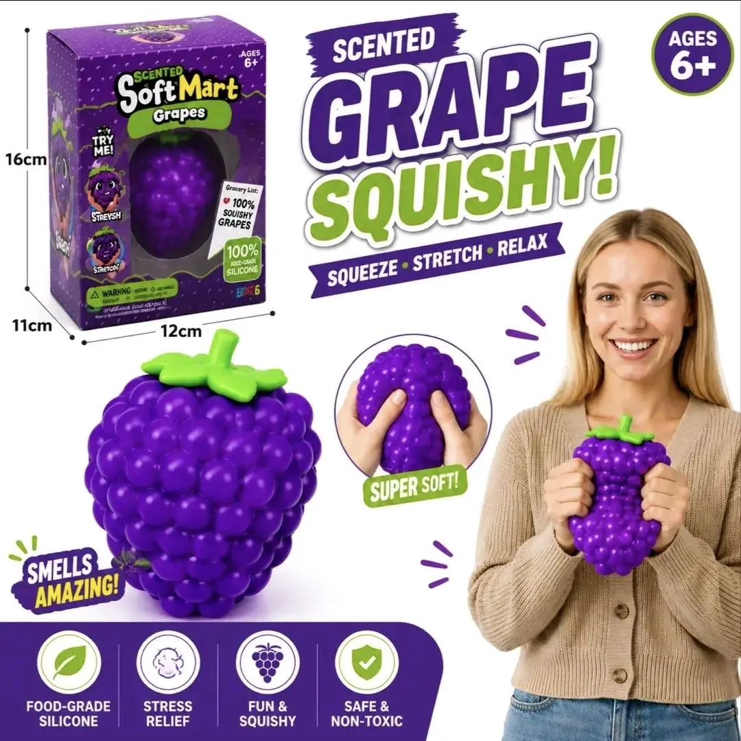 Wholesale Realistic Grape Cluster Stress Relief Toy - Newly Released, Slow Rebound, Satisfying Texture, Squeezable Fun Toy