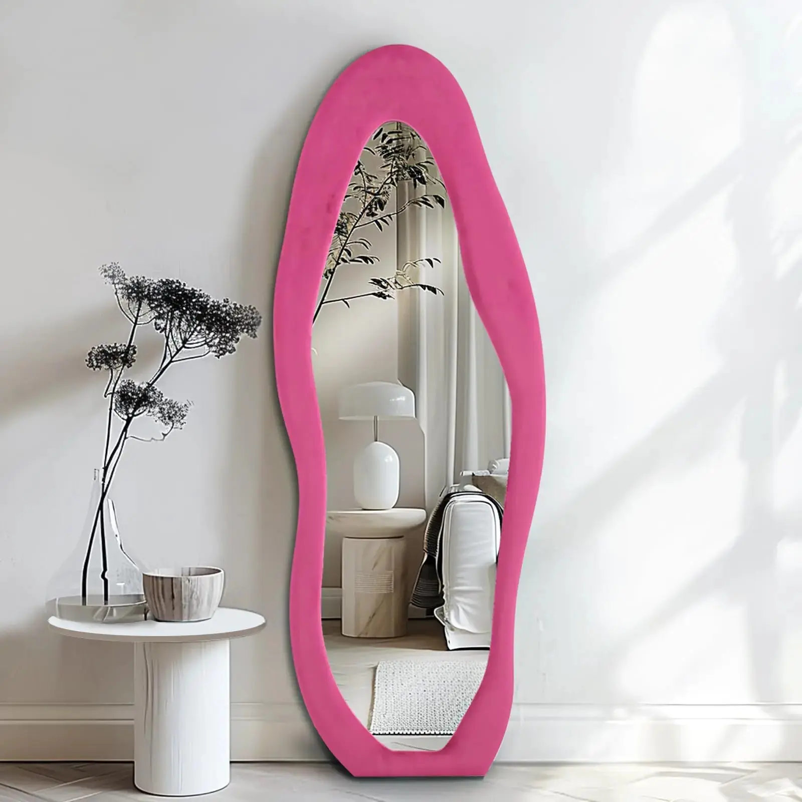 Chic Full Body 63"x24" Pink Flannel Mirror