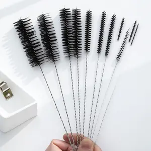 Multi-Purpose Long-Handle Cleaning Brush Set with Reusable Nylon Heads - Bottle Cleaning Kit - Deep Clean Bottles, Straws, Cups, Sink & Tubes - Portable Household Tool Cleaner for Powerful Stain & Gap Cleaning