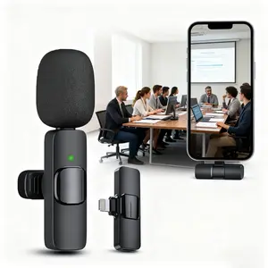 TikTok 2-Pack Professional Wireless Lavalier Lapel Mics for iPhone & iPad – Cordless Omnidirectional Condenser Microphones for Vlogging, Interviews, Videos, Podcasts, Wireless Audio Receivers for Live Streaming – Smartphone Accessories