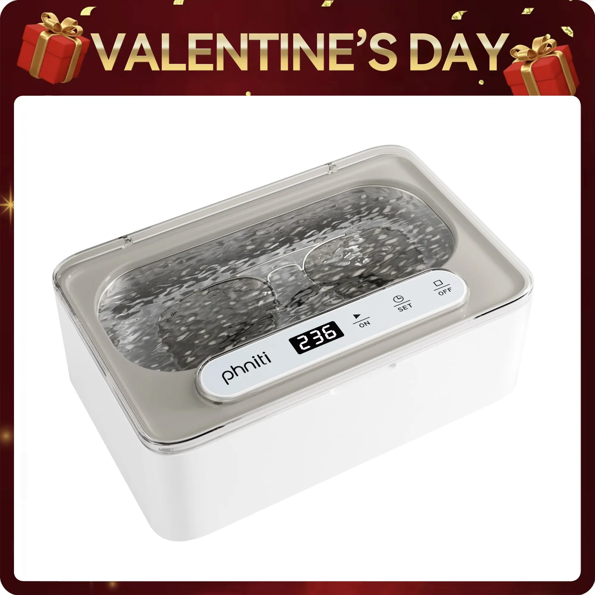 Ultrasonic Jewelry Cleaner, 46KHz Ultrasonic Cleaner Machine for Jewelry, Eyeglasses, Rings, Watch Strap, Dentures- Dual Cleaning Modes, 304 Stainless Steel Tank Home Bathroom Sterilizer Toothbrush Sterilizer Multifunction Toothbrush Sterilizer