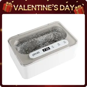 Ultrasonic Jewelry Cleaner, 46KHz Ultrasonic Cleaner Machine for Jewelry, Eyeglasses, Rings, Watch Strap, Dentures- Dual Cleaning Modes, 304 Stainless Steel Tank