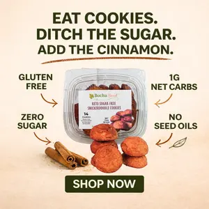 BochaSweet Keto Snickerdoodle Cookies - 1-Pack (14 Cookies) or 2-Pack (28 Cookies)| Sugar-Free, Gluten-Free, No Seed Oils | Cinnamon Sugar Cookie