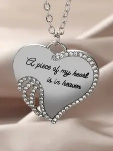 Fashionable Rhinestone Heart Letter Slogan Necklace, Trendy Jewelry for Women, Stylish Accessory for Everyday Wear, Exquisite Jewelry Gift